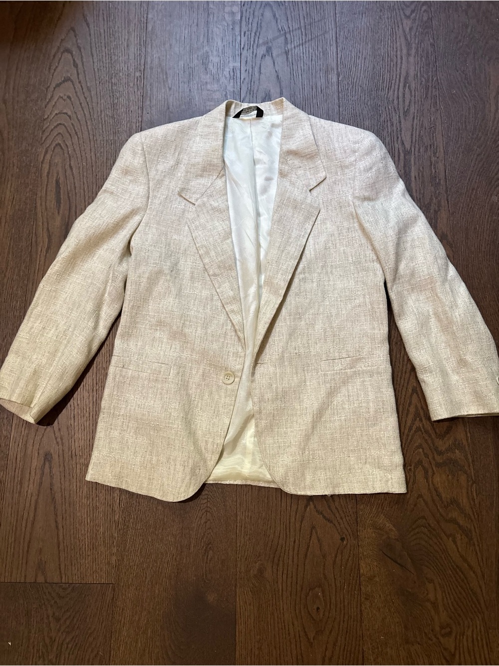 Vintage Christian Dior Beige Textured Single-Button Blazer women's XS or boys